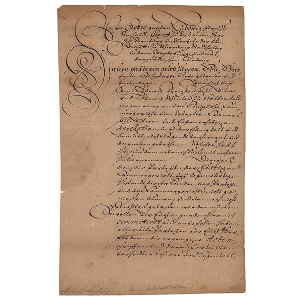 Prince Ludwig von Anhalt-KÃ¶then Document Signed