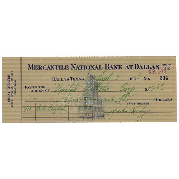 Jack Ruby Signed Check