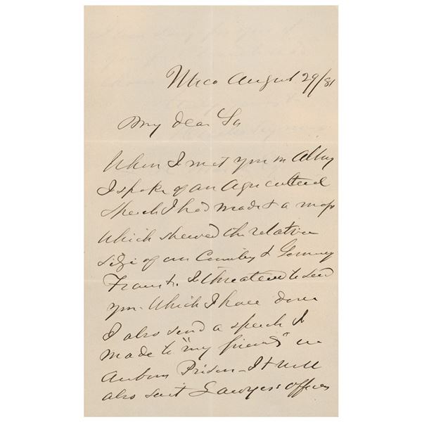 Horatio Seymour Autograph Letter Signed