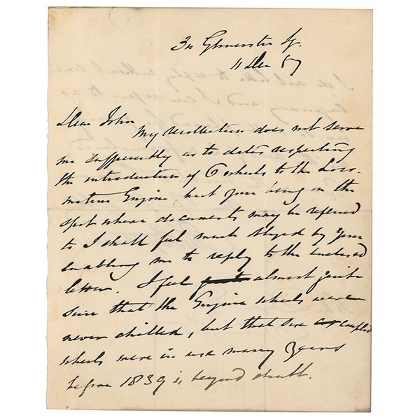 Robert Stephenson Autograph Letter Signed