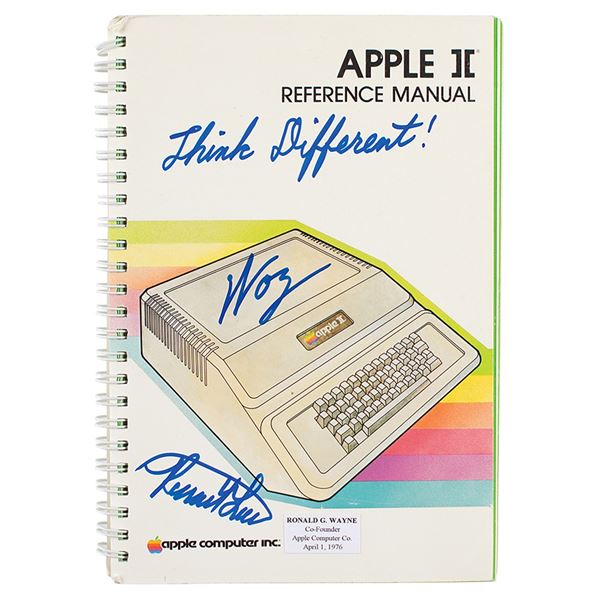 Steve Wozniak and Ronald Wayne Signed Apple II Manual