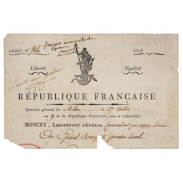 Napoleon Autograph Endorsement Signed
