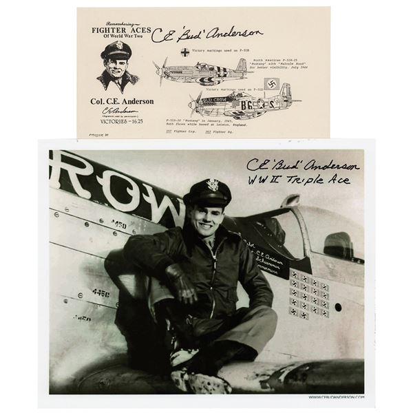 Bud Anderson Signed Photograph and Card
