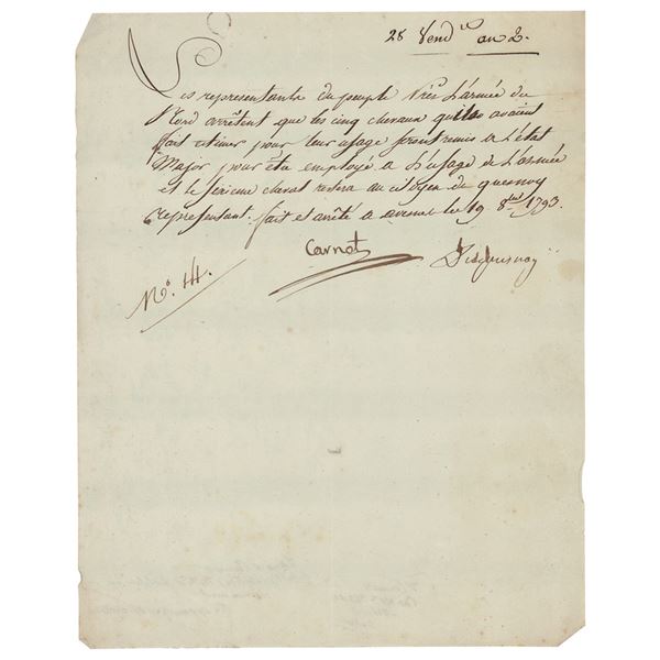 Lazare Carnot Letter Signed