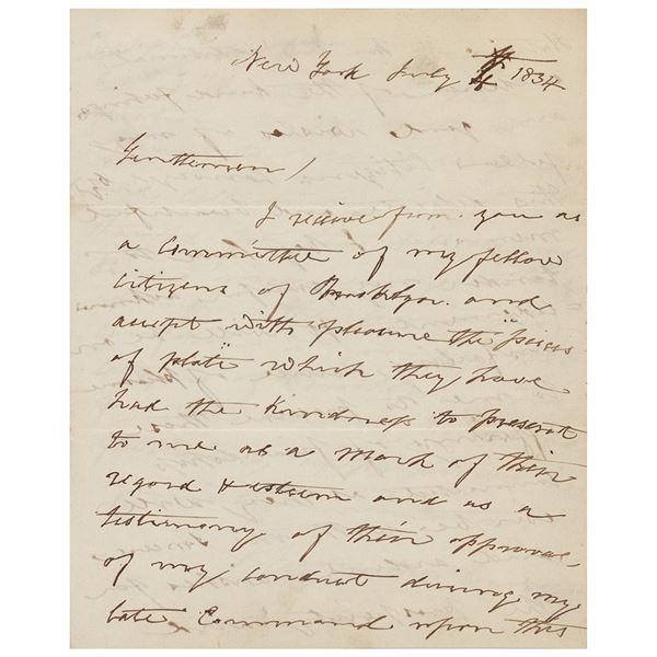 Isaac Chauncey Autograph Letter Signed