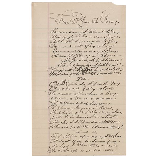 Civil War: Private Dalzell Autograph Manuscript Signed
