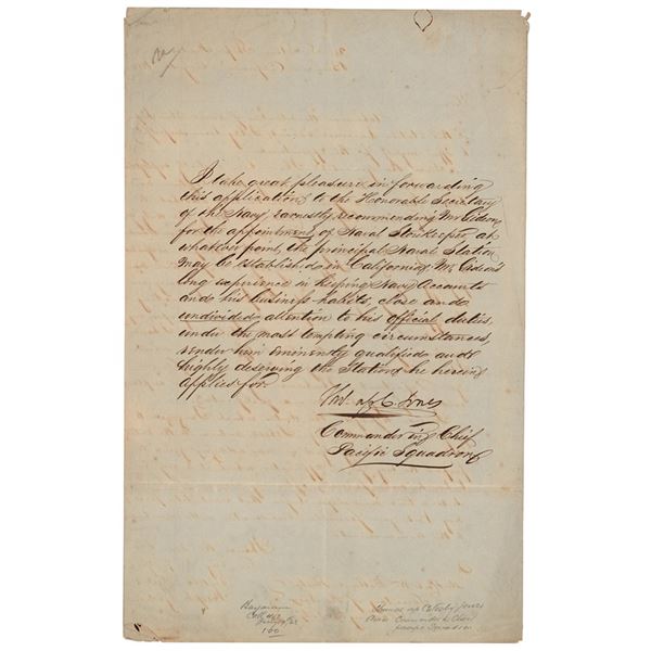 Thomas ap Catesby Jones Letter Signed