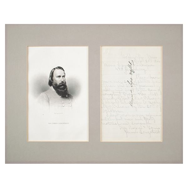 James Longstreet Autograph Letter Signed