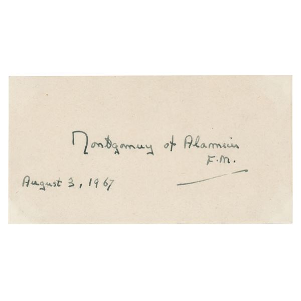 Montgomery of Alamein Signature