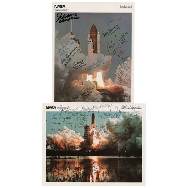 Astronauts (2) Signed Photographs with (28) Autographs
