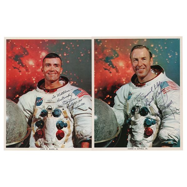 James Lovell and Fred Haise (2) Signed Photographs