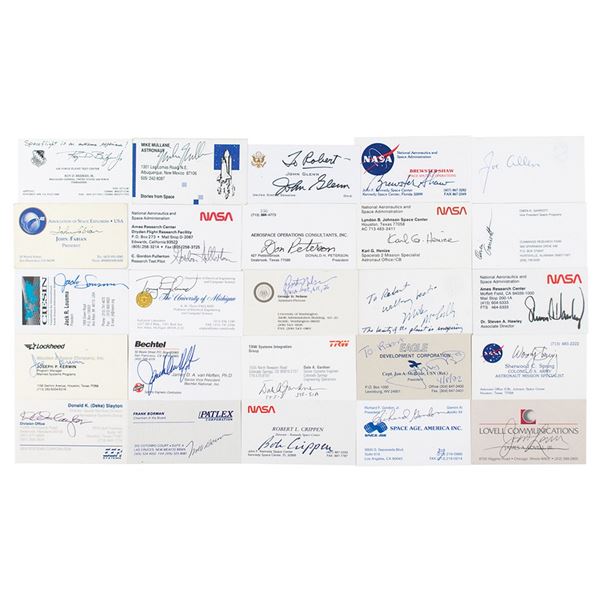 NASA Astronauts (25) Signed Business Cards