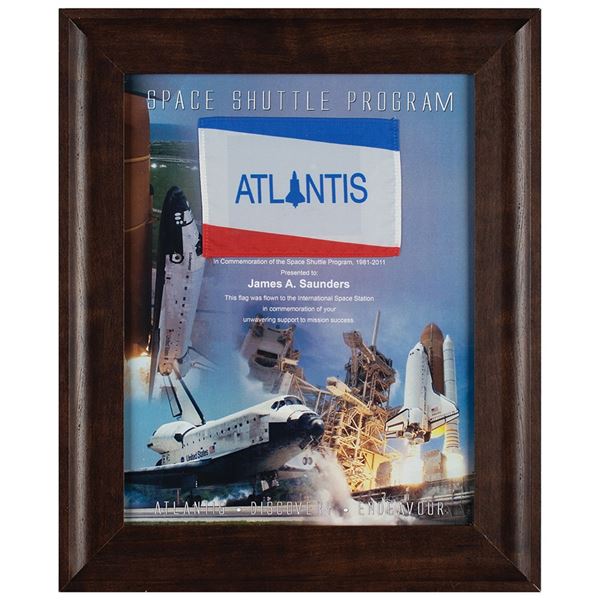 Space Shuttle Atlantis Flown Flag