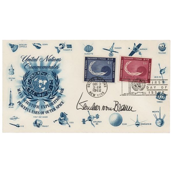 Wernher von Braun Signed FDC