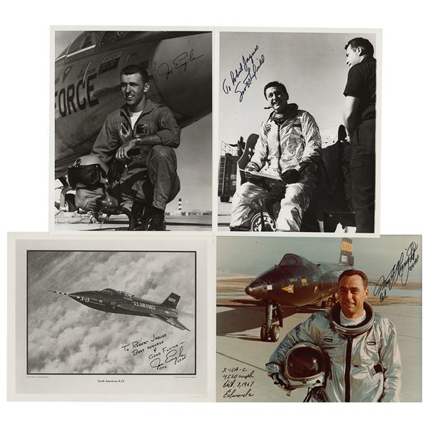 X-15 Pilots: Crossfield, Knight and Engle (4) Signed Photographs