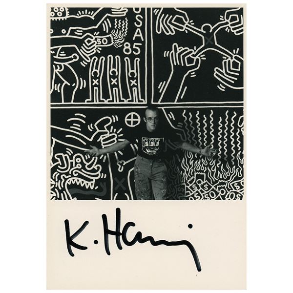 Keith Haring Signed Postcard