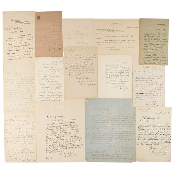 American Painters (13) Autograph Letters Signed