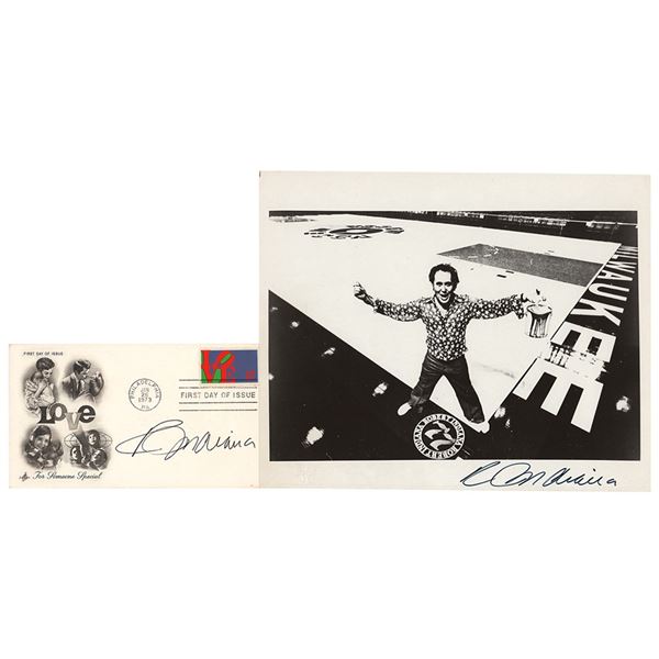 Robert Indiana Signed Photograph and First Day Cover