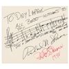 Image 1 : Disney: Richard and Robert Sherman Signatures with Autograph Musical Quotation