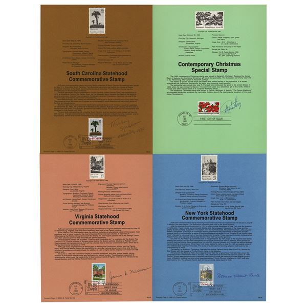 American Writers (4) Signed Stamp Sheets