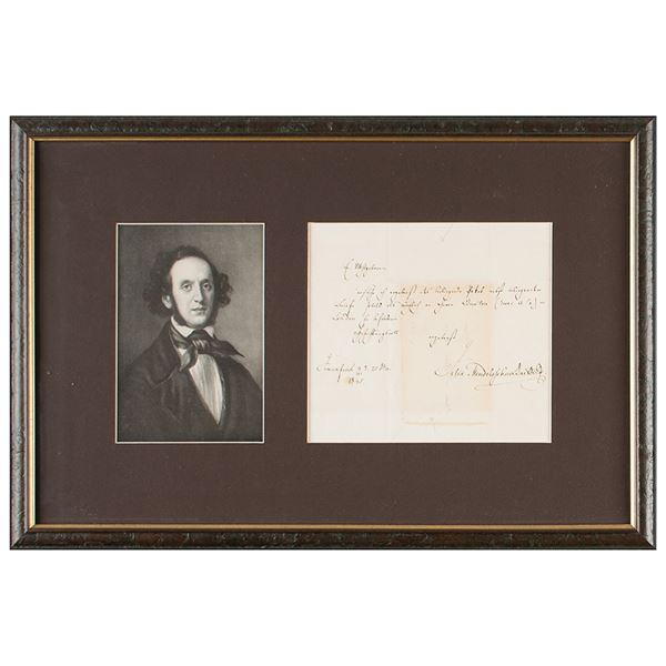 Felix Mendelssohn-Bartholdy Autograph Letter Signed