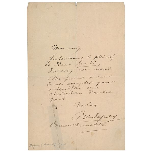 Richard Wagner Autograph Letter Signed
