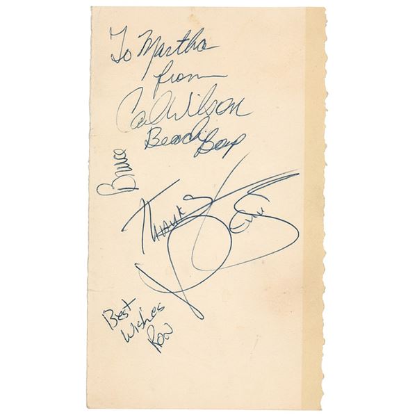 Beach Boys Signatures with Dennis and Carl Wilson