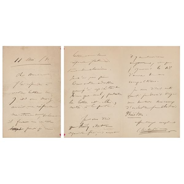 Camille Saint-Saens Collection of (16) Autograph Letters Signed