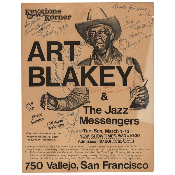 Art Blakey Signed Handbill