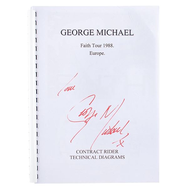 George Michael Signed Contract Rider