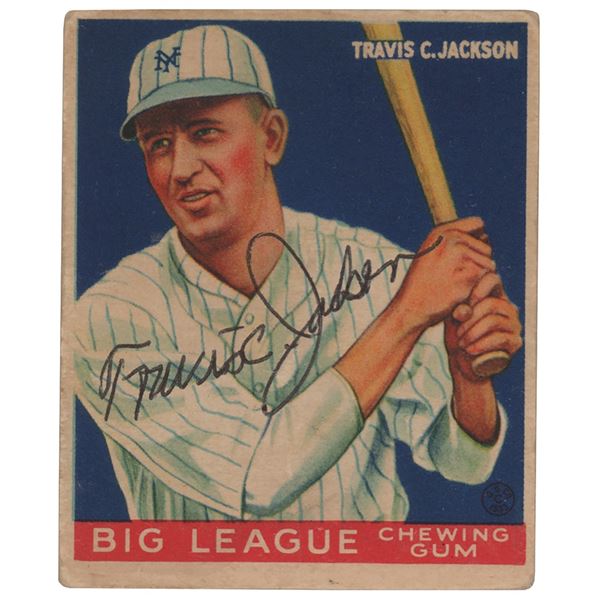 Travis Jackson Signed 1933 Goudey #102 Baseball Card