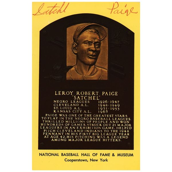 Satchel Paige Signed HOF Card