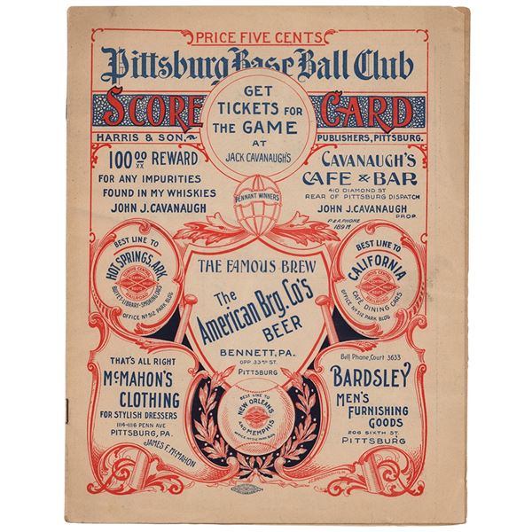 Pittsburgh Pirates: 1902 Program with Honus Wagner