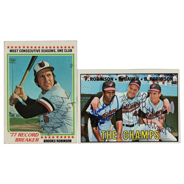 Brooks and Frank Robinson (2) Signed Baseball Cards
