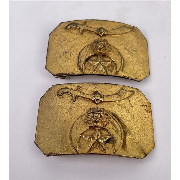 Pair of Antique Shriners Belt Buckles