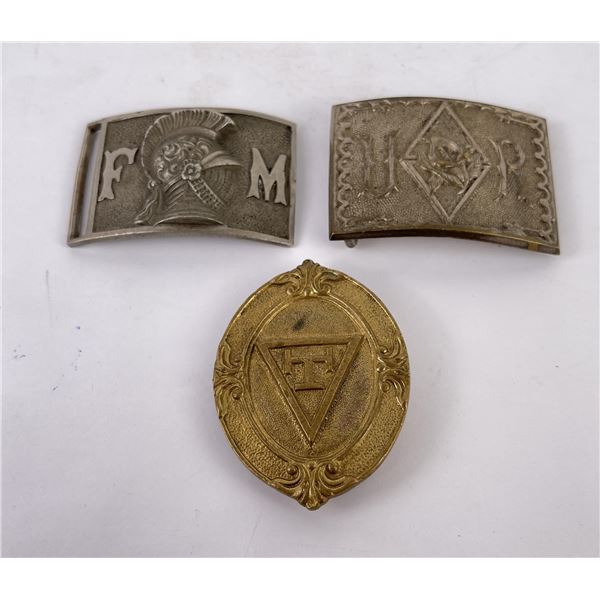 Group of Fraternal Belt Buckles Masonic