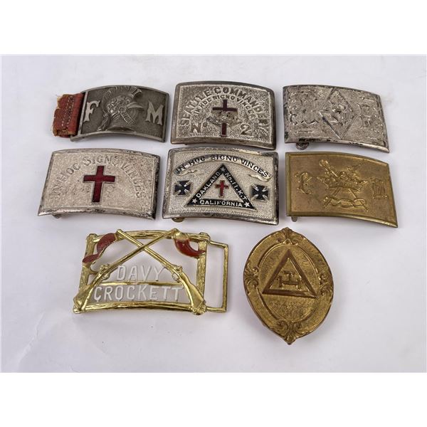 Group of Fraternal Belt Buckles Masonic