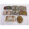 Image 1 : Group of Fraternal Belt Buckles Masonic