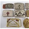 Image 2 : Group of Fraternal Belt Buckles Masonic