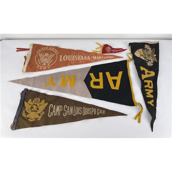 Group of WW2 Felt Army Pennants