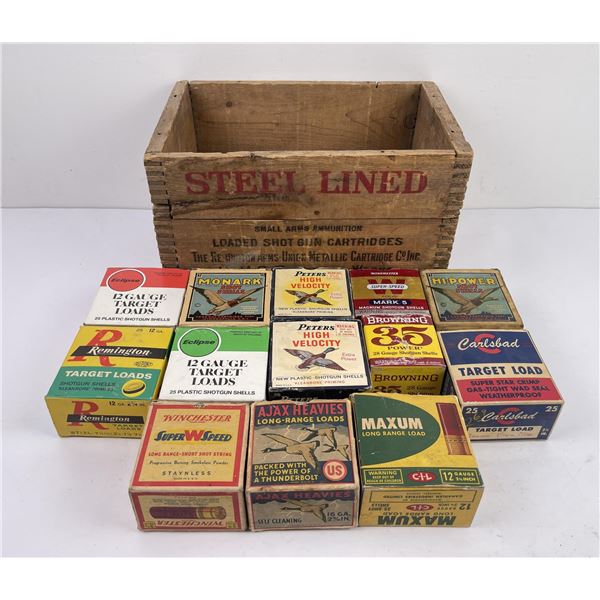 Group of Vintage Shotgun Shells Ammo Boxes