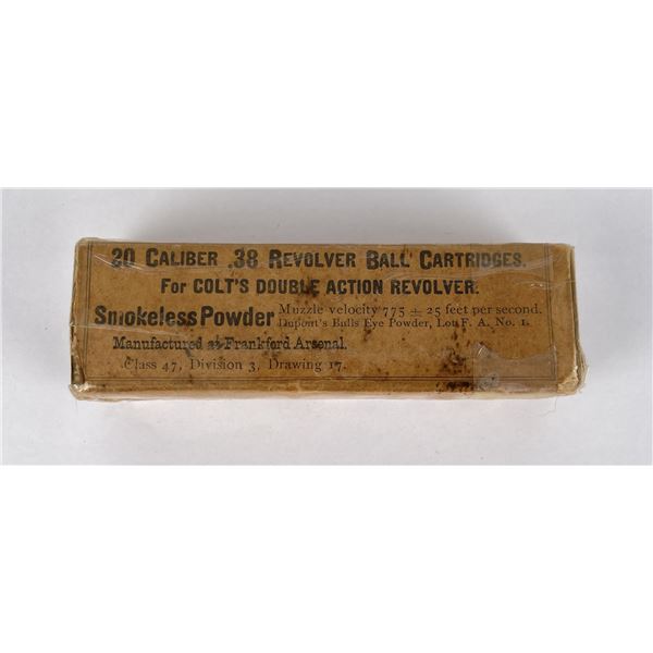 .38 Colt Double Action Cartridges Ammo Box
