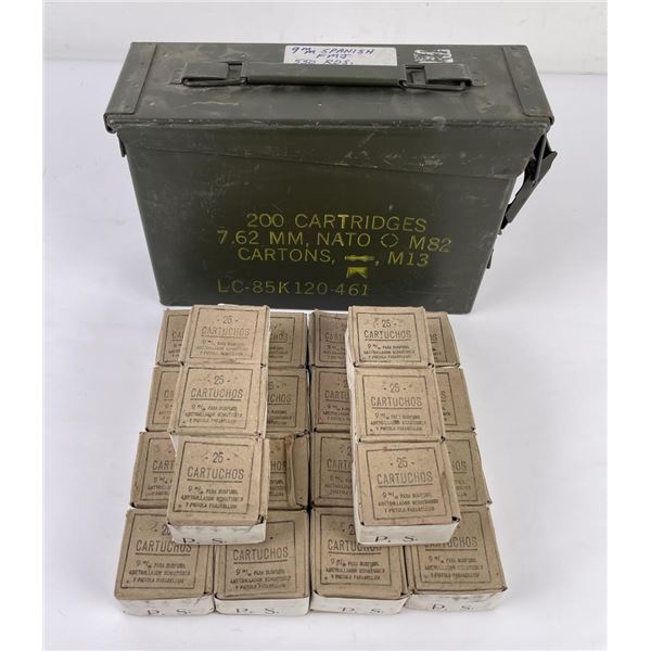 550 Rounds of 9mm Spanish FMJ