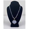 Image 1 : Sterling Silver Blue Banded Agate Necklace