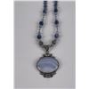 Image 3 : Sterling Silver Blue Banded Agate Necklace