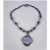 Image 5 : Sterling Silver Blue Banded Agate Necklace