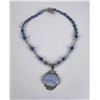 Image 6 : Sterling Silver Blue Banded Agate Necklace