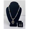 Image 1 : Sterling Silver Smoky Quartz Necklace Earrings Set