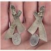 Image 2 : Hopi Indian Sterling Silver Inlay Earrings