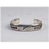 Image 1 : Navajo Sterling Silver Inlay Cuff Bracelet